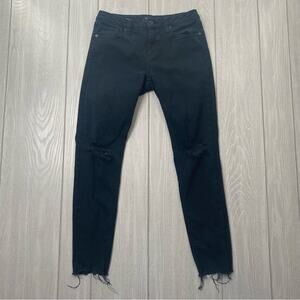 Miss Me Black 01 Raw Hem Stretchy Ankle Skinny Denim Jeans Size 26